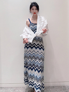 Robe Cami Longue Élégante pour Femme, Respirante, en Coton Tricoté, Col Bandeau, Style Hip-Hop, Sans Manches, Coupe Ajustée, 220g - Idéale pour l'Été (ODM) - Product Image 2