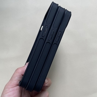 Coque de téléphone personnalisée noire rigide à double rainure avec bord rainuré en TPU pour iphone 16 15 14 13 12 11 Pro Max 7 8 Plus Xs Max