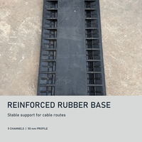 Protecteur de câble carré en caoutchouc vulcanisé résistant aux hautes températures, 5 canaux, noir