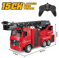 Échelle SJY-1361 camion de pompiers 1/18 2.4G 15CH RC échelle camion de pompiers (amélioré) pulvérisation d'eau levage avec tir eau modèle jouets