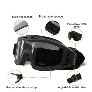 Lunettes de sécurité BANGBANG en TPU noir, étanches, anti-impact, anti-vent et anti-poussière, légères et durables pour la chasse en extérieur - Product Image 6