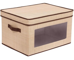 Trang Chủ Tổ Chức Thùng Lưu Trữ Vải Có Thể Gập Lại Hộp Lưu Trữ Tệp Màu Vàng Đa Năng - Product Image 4