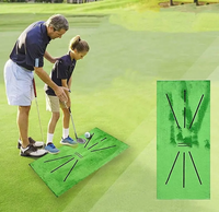 Tapis de golf à impact de détection de chemin de balançoire de qualité supérieure Entraîneur d'entraînement de frappe Aide au golf intérieure et extérieure Tapis d'entraînement de golf