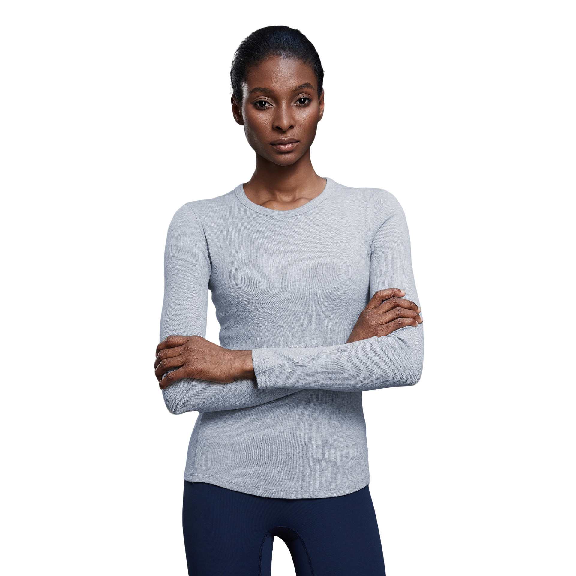Women's Modal Fabric Soft Fitness Athletic Wear Round Neck Slim Fit Women Sports Long Sleeved Yoga Top T-Shirt