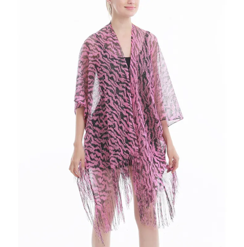 नई डिजाइन महिला रंगीन तेंदुए किमोनो कार्डिगन Beachwear लंबे ब्लाउज फैशन में सबसे ऊपर समुद्र तट कवर अप