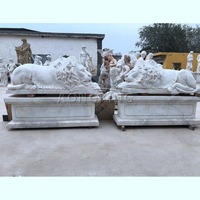Statues de dragon chinois en marbre blanc Décoration murale de paysage de jardin Conception de cercle élégante pour les espaces extérieurs