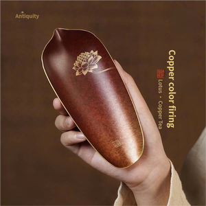 ชุดน้ำชาโลตัส คือ อุปกรณ์ประกอบพิธีชงชาแบบกังฟู สไตล์จีนดั้งเดิม สีทองแดง ผลิตด้วยกรรม<span class=keywords><strong>วิธี</strong></span>การเผาแบบดั้งเดิม ชุดน้ำชาทองเหลืองทำมือคุณภาพสูง - Product Image 4