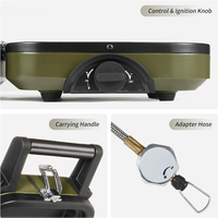 Offre Spéciale petit voyage Portable Double cuisinière à gaz avec four 2 brûleurs cuisinière à gaz Table Design Rv Commercial Mini cuisinière Butane