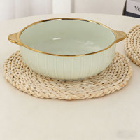 Vente en gros de sets de table ronds classiques en verre biodégradable respectueux de l'environnement, 30/35 cm, résistants à la chaleur, pour la cuisine
