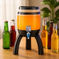 Distributeur de bière commercial portable à LED, refroidi par glace, finition chromée, en acrylique de qualité alimentaire, avec prise UK – Vente directe usine