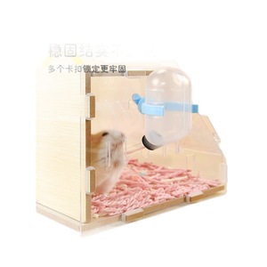 Jaula de acrílico para hámster, portátil, transparente, con base de madera, para transportar hámsters. - Product Image 5