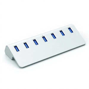 <span class=keywords><strong>FIDECO</strong></span> Hub USB 3.0 USB-C à 7 ports en aluminium, haute vitesse, avec ports d'alimentation, en stock - Product Image 3