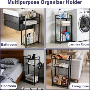 <span class=keywords><strong>Porte</strong></span>-papier toilette <span class=keywords><strong>sur</strong></span> <span class=keywords><strong>pied</strong></span> avec étagère, pieds réglables, support de <span class=keywords><strong>porte</strong></span>-papier toilette pour salle de bain, pour les espaces restreints - Product Image 5