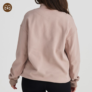 Vêtements de maternité de haute qualité à logo personnalisé <span class=keywords><strong>pull</strong></span> chaud en polaire à fermeture éclair et quart pour femmes <span class=keywords><strong>pull</strong></span> d'<span class=keywords><strong>allaitement</strong></span> - Product Image 5