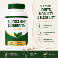 Capsules de supplément triple complexe Glucosamine Chondroïtine pour adultes, soutien des os et des articulations, formule personnalisée pour l'activité régulière, OEM/ODM