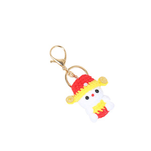Portachiavi in Lana Lavorata <span class=keywords><strong>a</strong></span> Maglia KittySnoopy, Ciondolo Carino <span class=keywords><strong>a</strong></span> Forma di Cartone Animato per Libri e Borse, Design Creativo Multicolore Stile Patchwork - Product Image 5