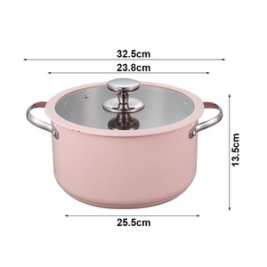 Juego de <span class=keywords><strong>Ollas</strong></span> de Cocina de Acero Inoxidable 304 Rosa, Estilo Coreano, para Sopa Caliente, Apto para Inducción, Venta al Por Mayor Personalizada - Product Image 4