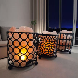 Lámpara de Sal del Himalaya 2026 con Cesta de Hierro, Lámpara de Mesa de Sal de Roca del Himalaya con Cesta Metálica, Lámpara de Sal de Cristal, Luz Nocturna Regulable - Product Image 4