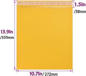 Sobres acolchados amarillos Kraft, bolsas de envío para ropa, libros y más - Product Image 4