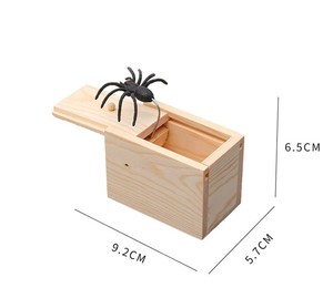 Caja original de broma de <span class=keywords><strong>araña</strong></span>, juguetes sorpresa de madera de Navidad divertidos, Caja de Regalos, regalos de mordaza, kit de bromas de broma práctica - Product Image 6