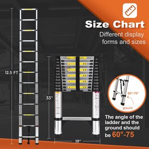 Échelle télescopique en aluminium robuste et légère, outils utilitaires <span class=keywords><strong>pour</strong></span> les travaux en extérieur, stabilisateurs, échelle pliable, outil utile - Product Image 5