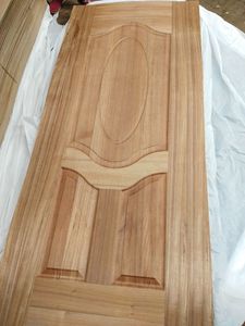 Piel de puerta de venta directa de fábrica Interior de buena calidad más barata MDF/HDF chapa de madera roble Sapelli Piel de puerta de Color teca madera contrachapada - Product Image 6