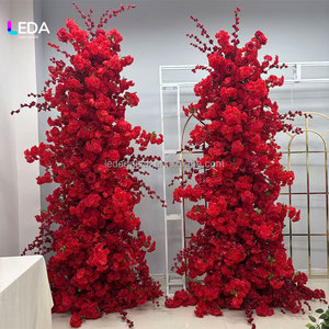 Handmade <b>Red</b> Artificial Flower Arch New Design Floral Arrangement Backdrop for Valentine's Day Soft Elegant Decoration - Product Image 4