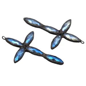 PM28600 <span class=keywords><strong>azul</strong></span> soldado AB Briolette gota Cruz bohemio metalistería <span class=keywords><strong>Aurora</strong></span> Boreali cristal colgante moda colgantes encantos - Product Image 1
