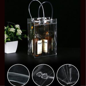 Wholesale Custom Pvc <b>Plastic</b> Shopping Bag With Logo Gift Transparent Handle <b>Totes</b> Storage Bags Packing - Product Image 4