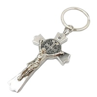 Porte-clés croix de jésus en métal et alliage de zinc, accessoire personnalisé, plaqué nickel, pour hommes et femmes