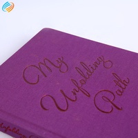 Cuaderno de Notas con Logotipo Personalizado, Tamaños A4, A5, A6, Cubierta de Tela Morada con Texto Impreso en Offset