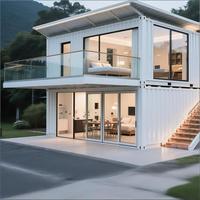 Maison conteneur préfabriquée à 2 étages, moderne, modulaire, détachable, 2-3 chambres, 20-40 pieds, villa de luxe, hôtel, bureau, bâtiment étanche