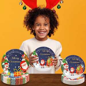 Platos de Papel Desechables de 9 Pulgadas, Estilo Moderno, CMYK, Navidad, Invierno, Vajilla para Fiestas y Decoraciones Navideñas, Venta al por Mayor - Product Image 4