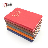 2025 cuero forrado A5 Tapa dura diario planificador cuaderno regalo conjunto con logotipo personalizado