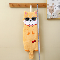 Serviette de toilette suspendue en polaire corail, forme animale, absorbante, pour cuisine et salle de bain, cadeau pour enfants et adultes, design original