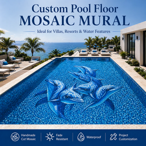 Mosaico di vetro dolphin modello di disegno di nuoto <span class=keywords><strong>piscina</strong></span> piastrelle - Product Image 1