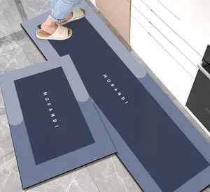 Nordic रसोई नरम फर्श मैट अवशोषित गंदगी पैड-प्रतिरोधी गैर-पर्ची लंबे कालीन रबर मैट को साफ करने के लिए आसान