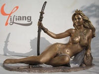 Statues de femmes et de jeunes filles nues en bronze de haute qualité sur mesure pour la technique de coulée d'artisanat en métal extérieur et intérieur