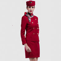 Ensemble de tenue de travail pour hôtesse de l'air, nouveau style, étiquette personnalisée, uniforme d'hôtesse de l'air, uniforme de stewardess