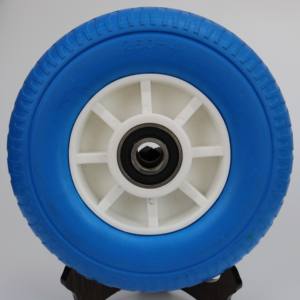 Roda de Carrinho de <span class=keywords><strong>8</strong></span> Polegadas 250-4 em Espuma PU Sem Ar com Aro de Plástico e Rolamento - Product Image 5