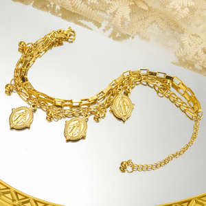 Myshape Notre Dame de Médaille Miraculeuse Bienheureuse Vierge Marie Charms Bracelet Chrétien Catholique Amulette Bijoux en Acier Inoxydable - Product Image 3