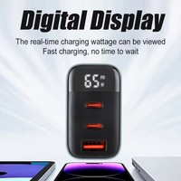 Nouveau chargeur mural intelligent K39 GaN 2026 avec affichage numérique et ports multiples pour téléphone portable, charge rapide 65W