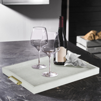 3 plateaux de service en acier inoxydable, avec manche en or, accessoire pour la décoration et le rangement de la maison