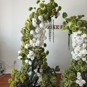 Décorations de mariage ZIKE, verdure de printemps, boutique d'événements, arche de fleurs artificielles en soie naturelle, toile de fond en corne, écologique, durable - Product Image 3