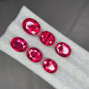 Cao cấp lớp Loose Stones đá quý phòng thí nghiệm phát triển <span class=keywords><strong>Ruby</strong></span> hình bầu dục cắt Pigeon máu <span class=keywords><strong>Ruby</strong></span> đối với trang sức làm - Product Image 2