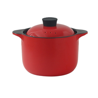 Marmite en Céramique Rouge Chinoise à Vendre, Ensemble Cocotte en Céramique pour Cuisson Riz, Soupe et Bouillie
