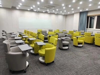 Mobilier de bureau Salle de formation Chaise avec étagère Espace de rangement Chaise mobile avec table Bloc-notes Canapé