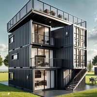 Maison préfabriquée en conteneur, assemblage rapide, intérieur personnalisé, bureau modulaire en conteneur pour chantier de construction