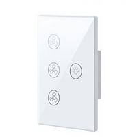 Interrupteur intelligent pour ventilateur et éclairage Wi-Fi 2,4 GHz standard US, contrôle de vitesse progressif, panneau tactile, variateur d'intensité, IP20, 600W/2000W, certifié CE RoHS