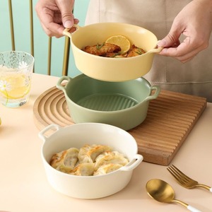 Tazón de cerámica con doble asa, apto para microondas, para freír al aire, hornear, ensaladas, arroz, huevos al vapor 3283093 - Product Image 2